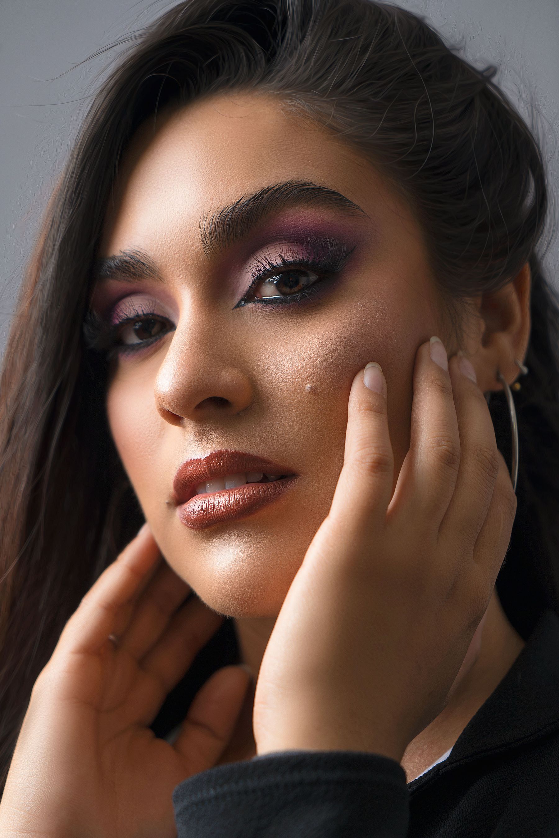 Portrait après un maquillage professionnel